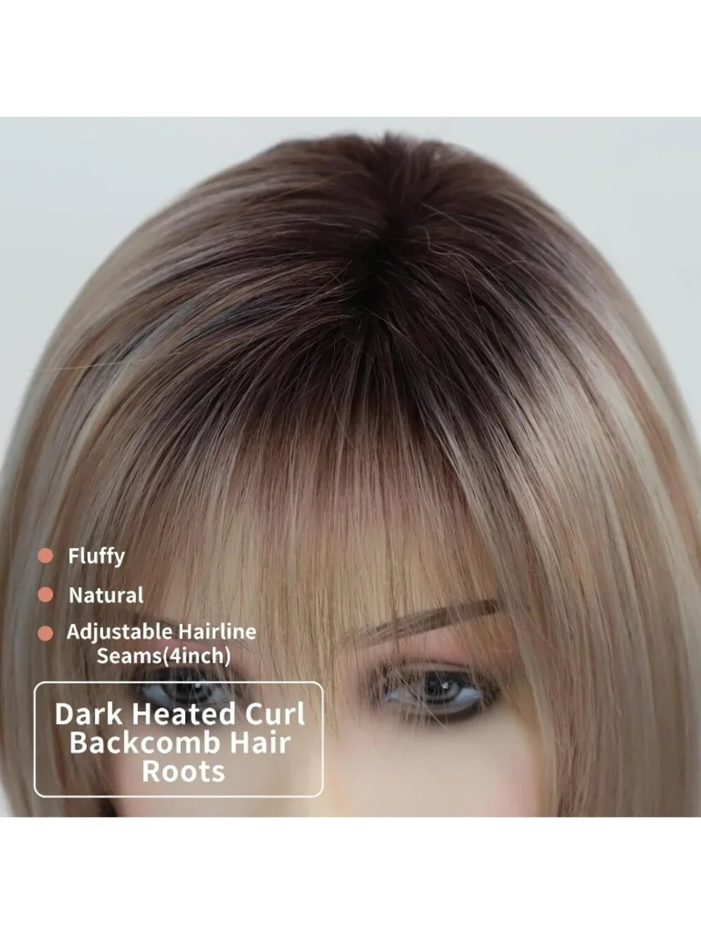 Women's Blonde 12 Inch Mid Length Heat Synthetic Straight Layered Bob Wigs